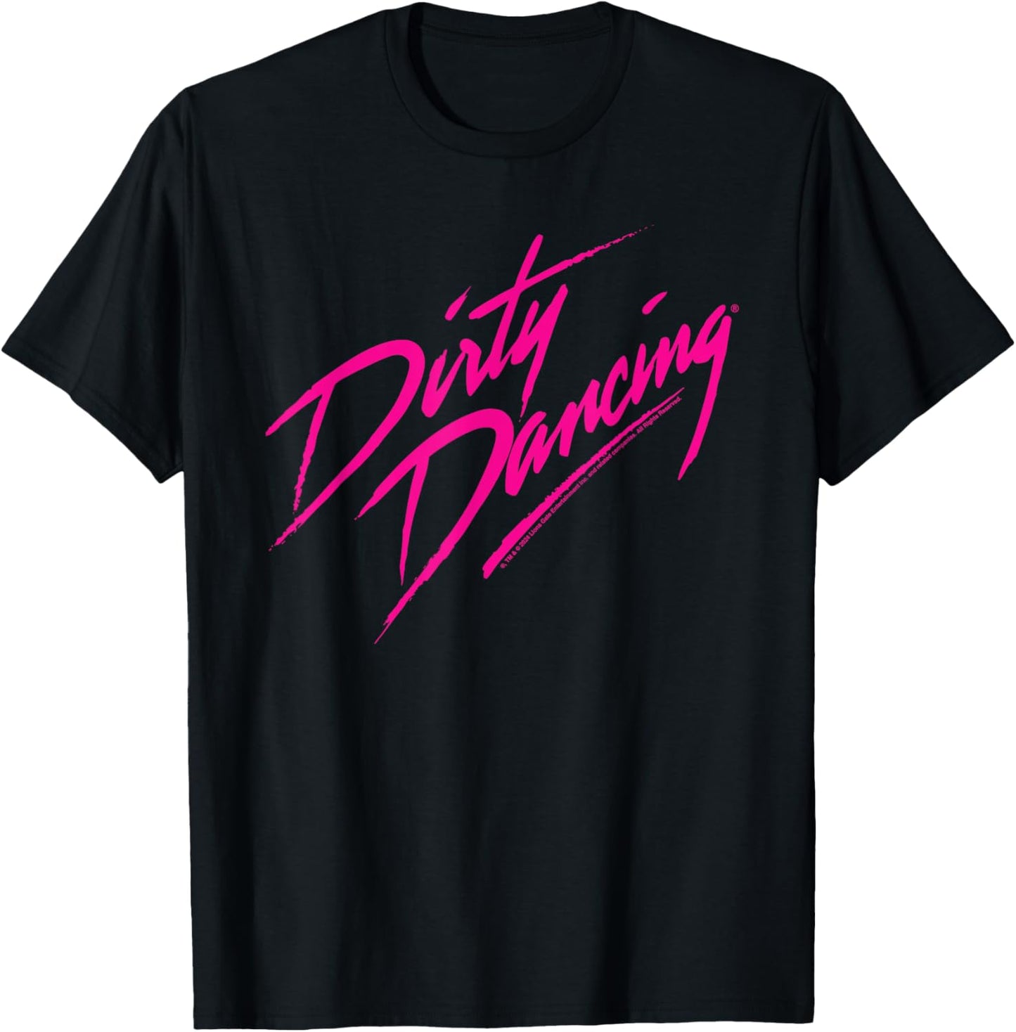 Dirty Dancing Classic Hot Pink Text Movie Logo T-Shirt - T-Shirt | Black