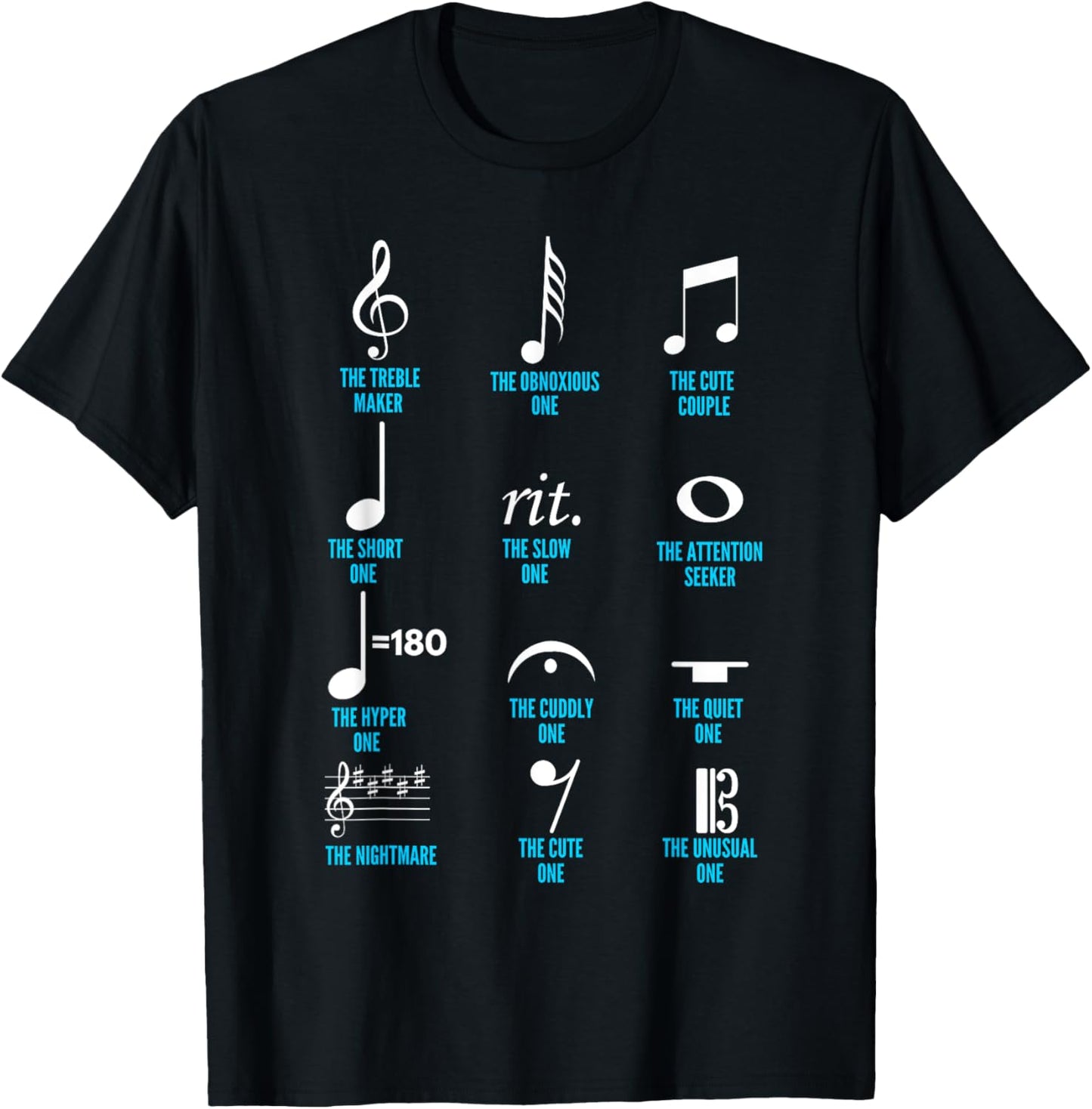Musical Notes Symbol Definition Funny Musician Bands T-Shirt - T-Shirt | Black