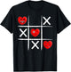 Tic Tac Toe Hearts Valentine's Day Funny Love Heart T-Shirt - T-Shirt | Black