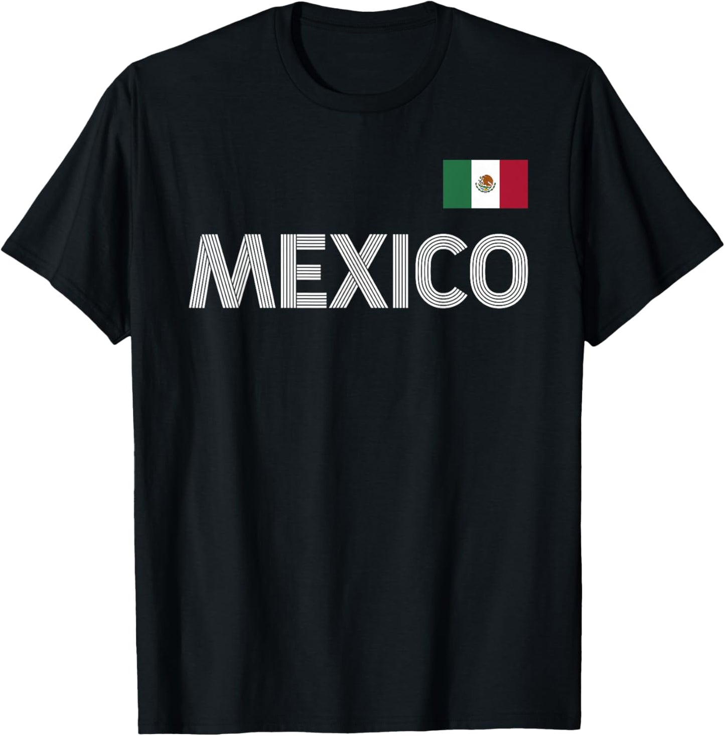 Mexico Vintage Mexican Flag Pride Hat Jersey T-Shirt - T-Shirt | Black