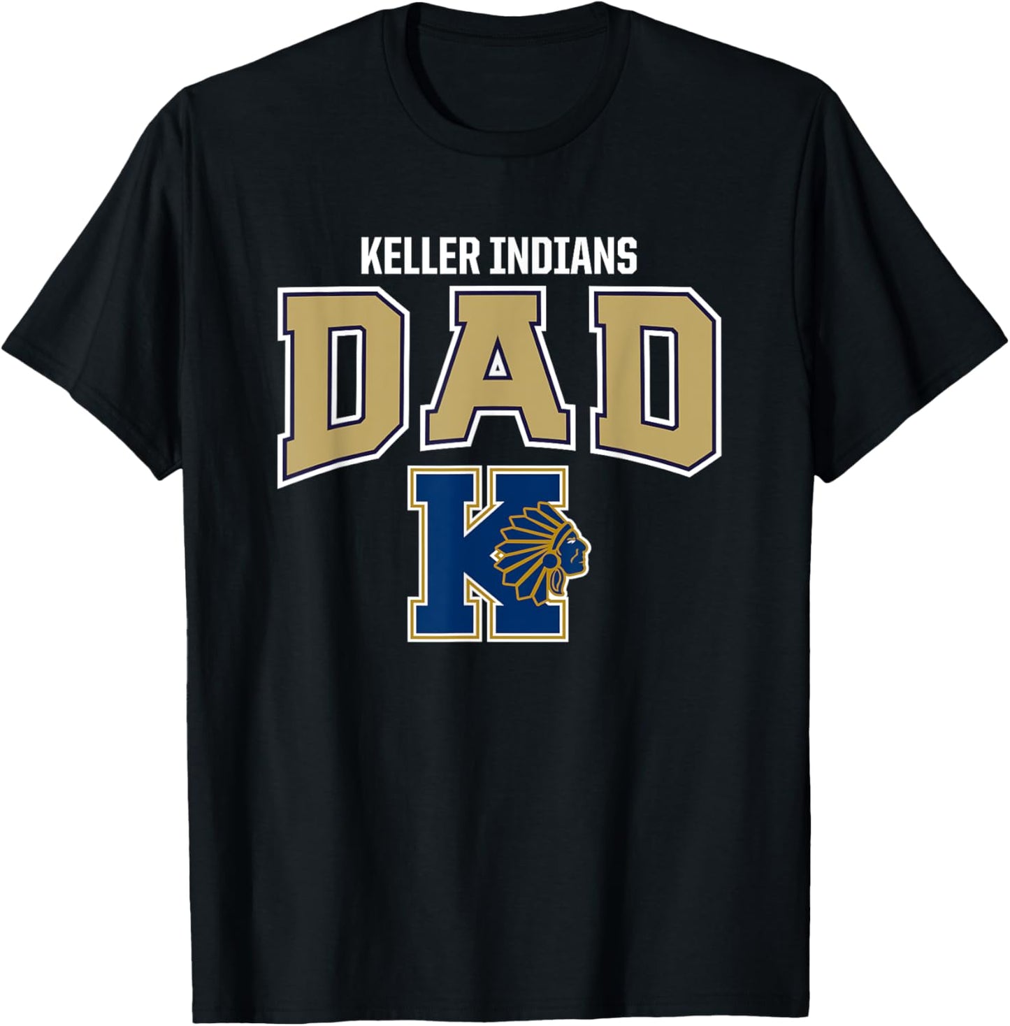 Keller Indians Logo Dad HS T-Shirt - T-Shirt | Black