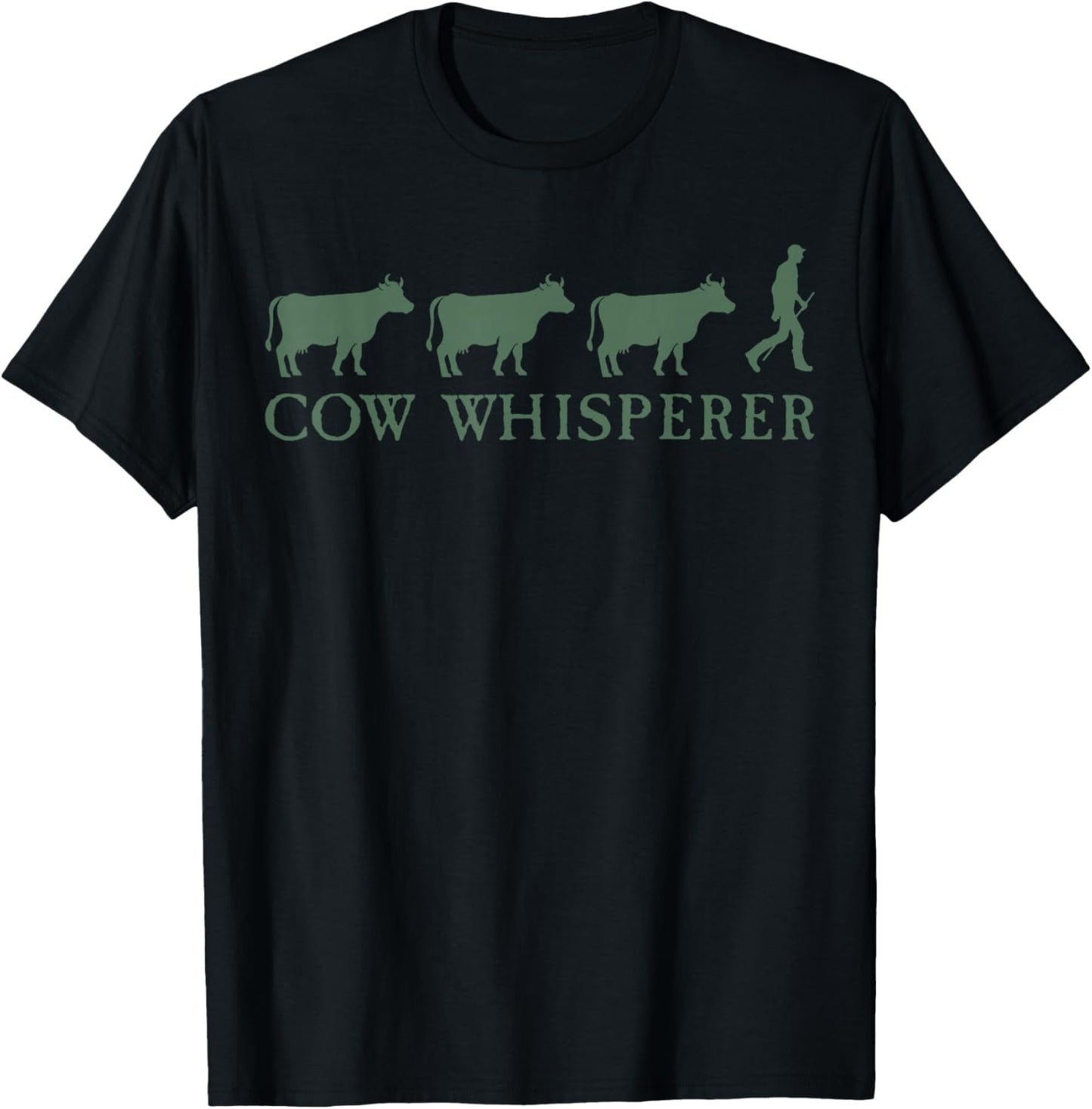 Cow Whisperer Funny Farmer Farming Lovers Outfit Men Women T-Shirt - T-Shirt | Black