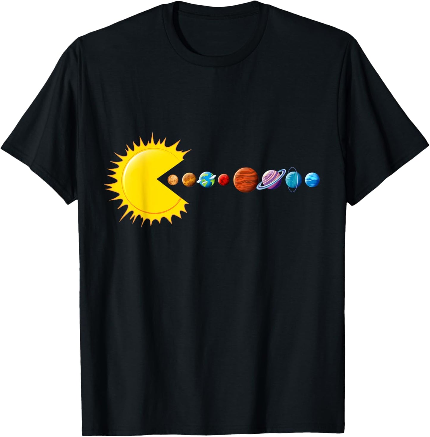 Funny Solar System - Astronauts Space Video Games T-Shirt - T-Shirt | Black