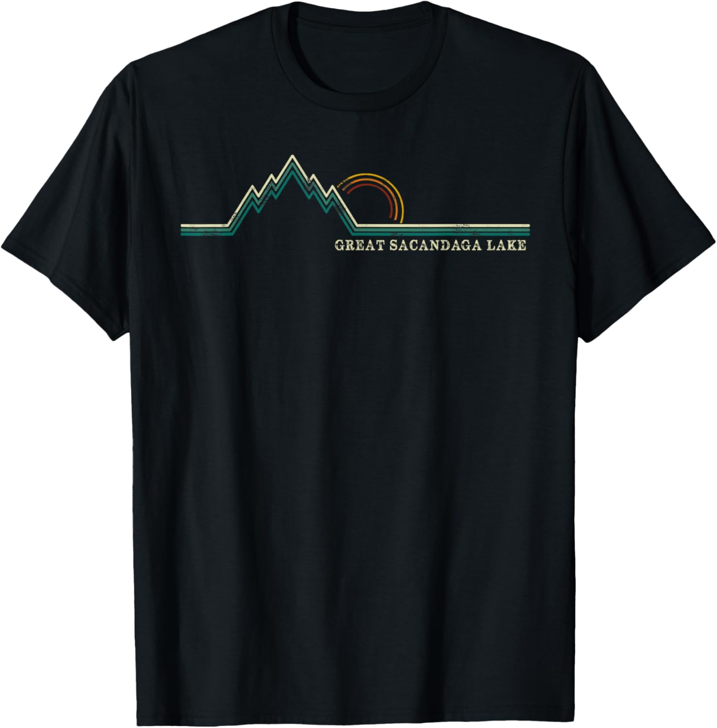 Great Sacandaga Lake, New York summer swimming boating T-Shirt - T-Shirt | Black