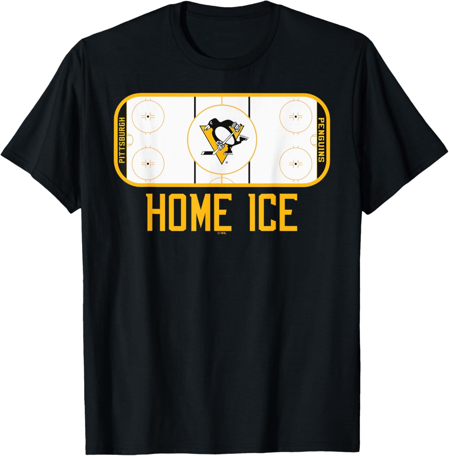 Pittsburgh Penguins Home Ice Dark Heather T-Shirt - T-Shirt | Black
