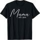 Mama Est 2025 Black Pregnancy Announcement , Small T-Shirt - T-Shirt | Black
