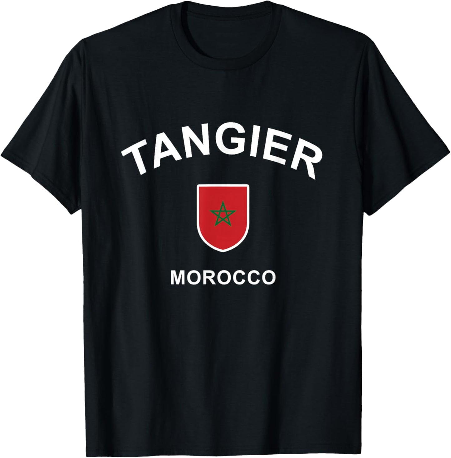 Tangier Morocco Vacation - Moroccan Flag Tangier T-Shirt - T-Shirt | Black