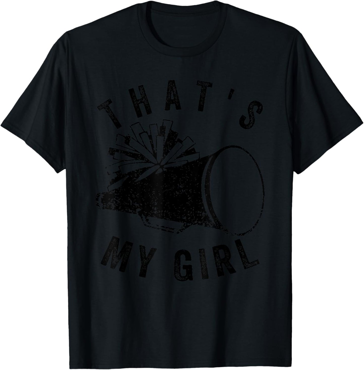 Retro That's My Girl Cheer Mom Cheer Leading Girl Game Day T-Shirt - T-Shirt | Black
