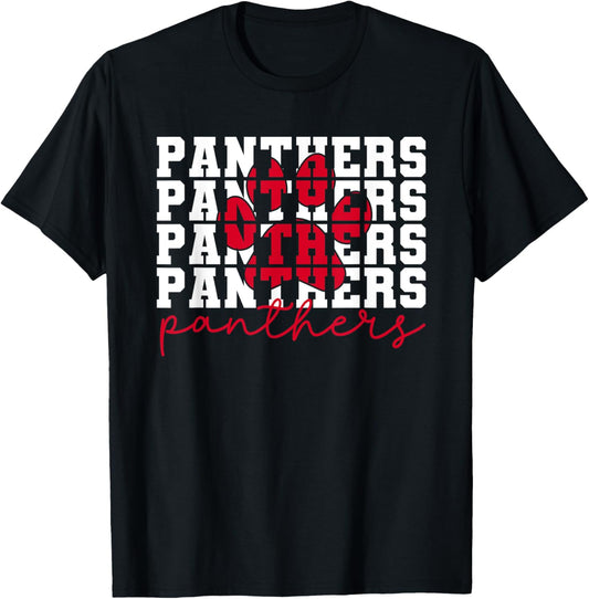Vintage Panthers School Sports Name, Panthers Men Women Kids T-Shirt - T-Shirt | Black