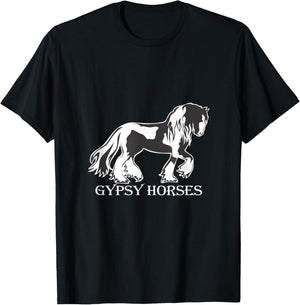 Gypsy Horses Trending Gypsy Vanner Gypsy Cob Horse T-Shirt - T-Shirt | Black