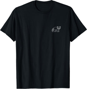 Red Panda Minimalist Badge Patch Line Art T-Shirt - T-Shirt | Black