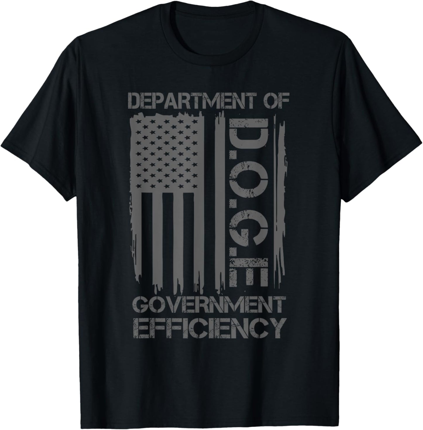Doge Department of Government Efficiency Drapeau américain amusant T-Shirt - T-Shirt | Black