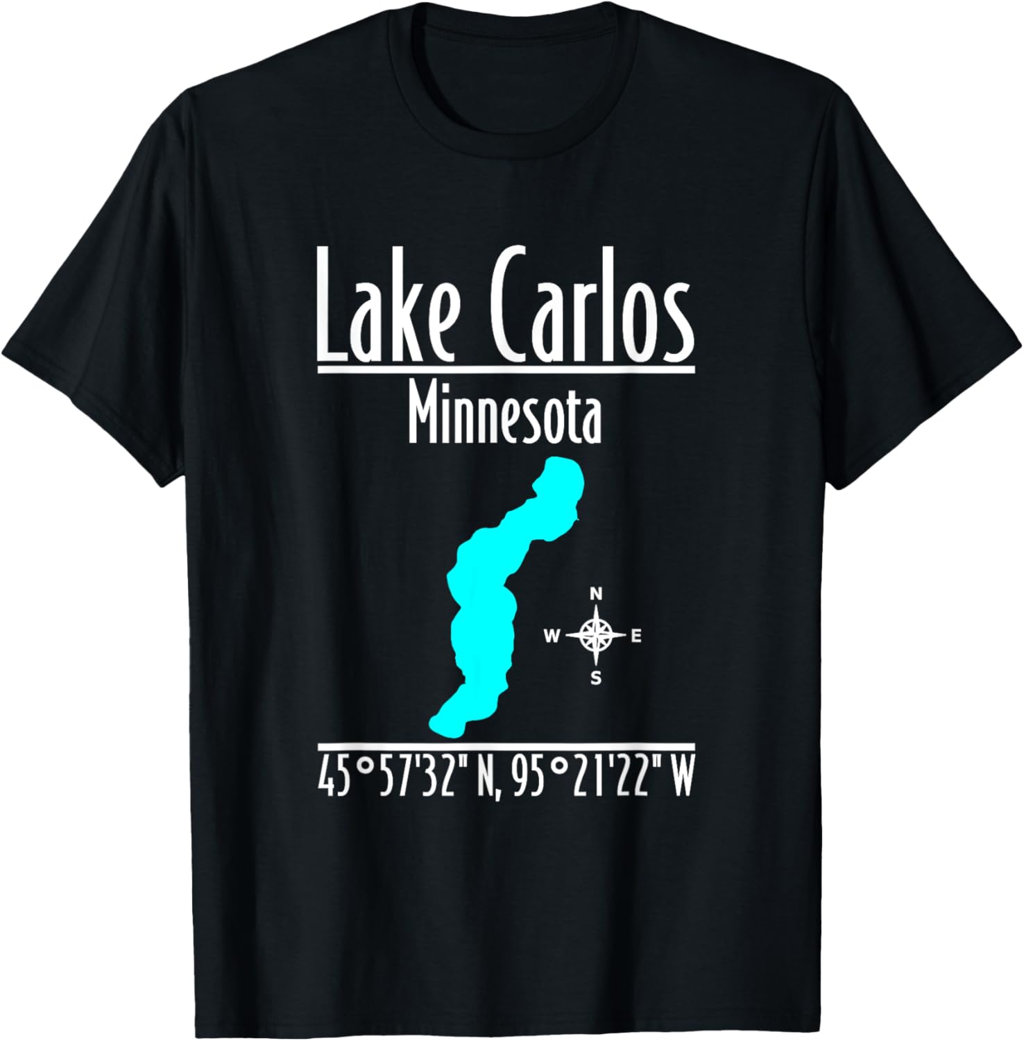 Modern Lake Carlos - Minnesota T-Shirt - T-Shirt | Black