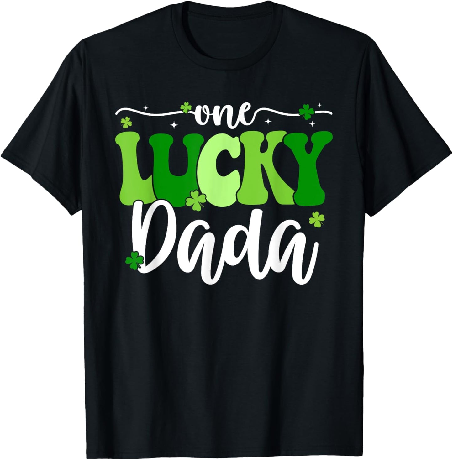 One Lucky Dada Groovy Retro Dada St Patrick's Day T-Shirt - T-Shirt | Black