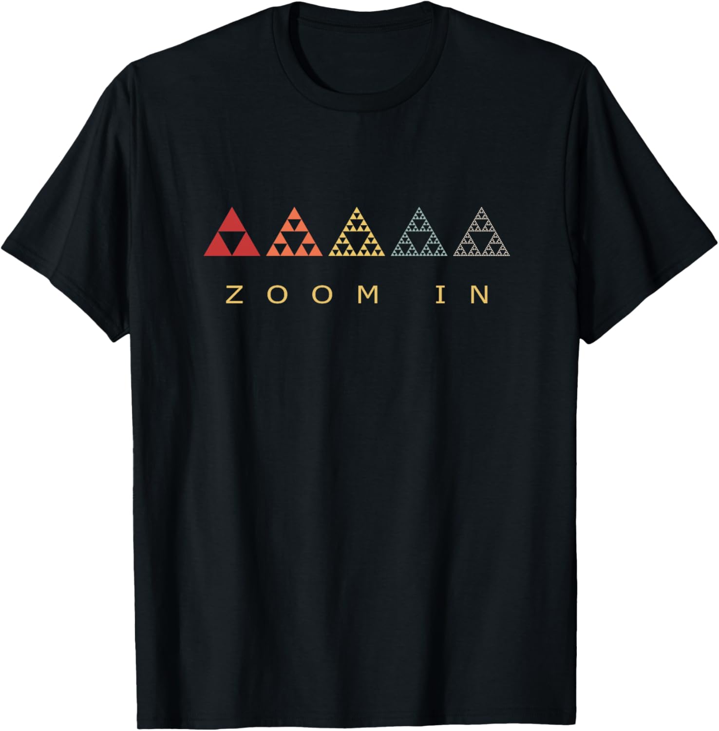 Triangle Fractal Géométrie Mathématiques Rétro Haut de Gamme T-Shirt - T-Shirt | Black
