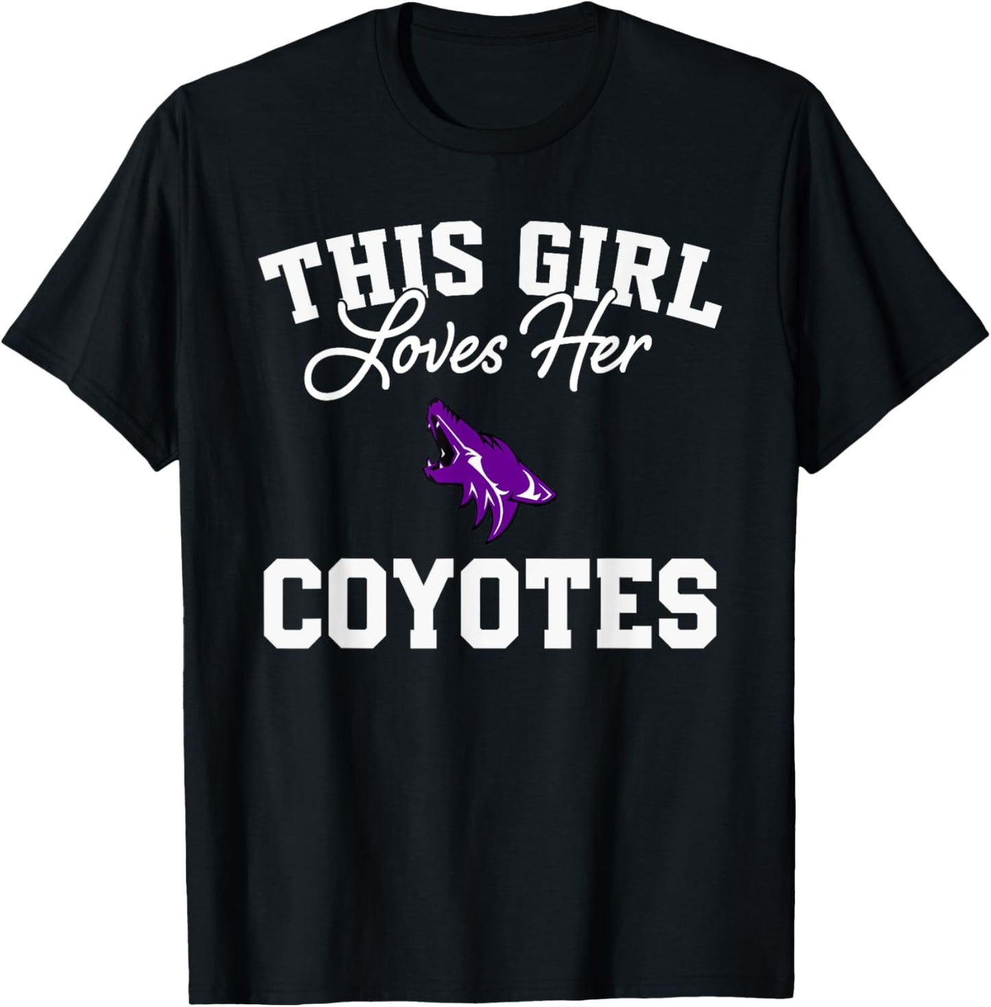 Anna Coyotes Logo This Girl Loves Her HS T-Shirt - T-Shirt | Black