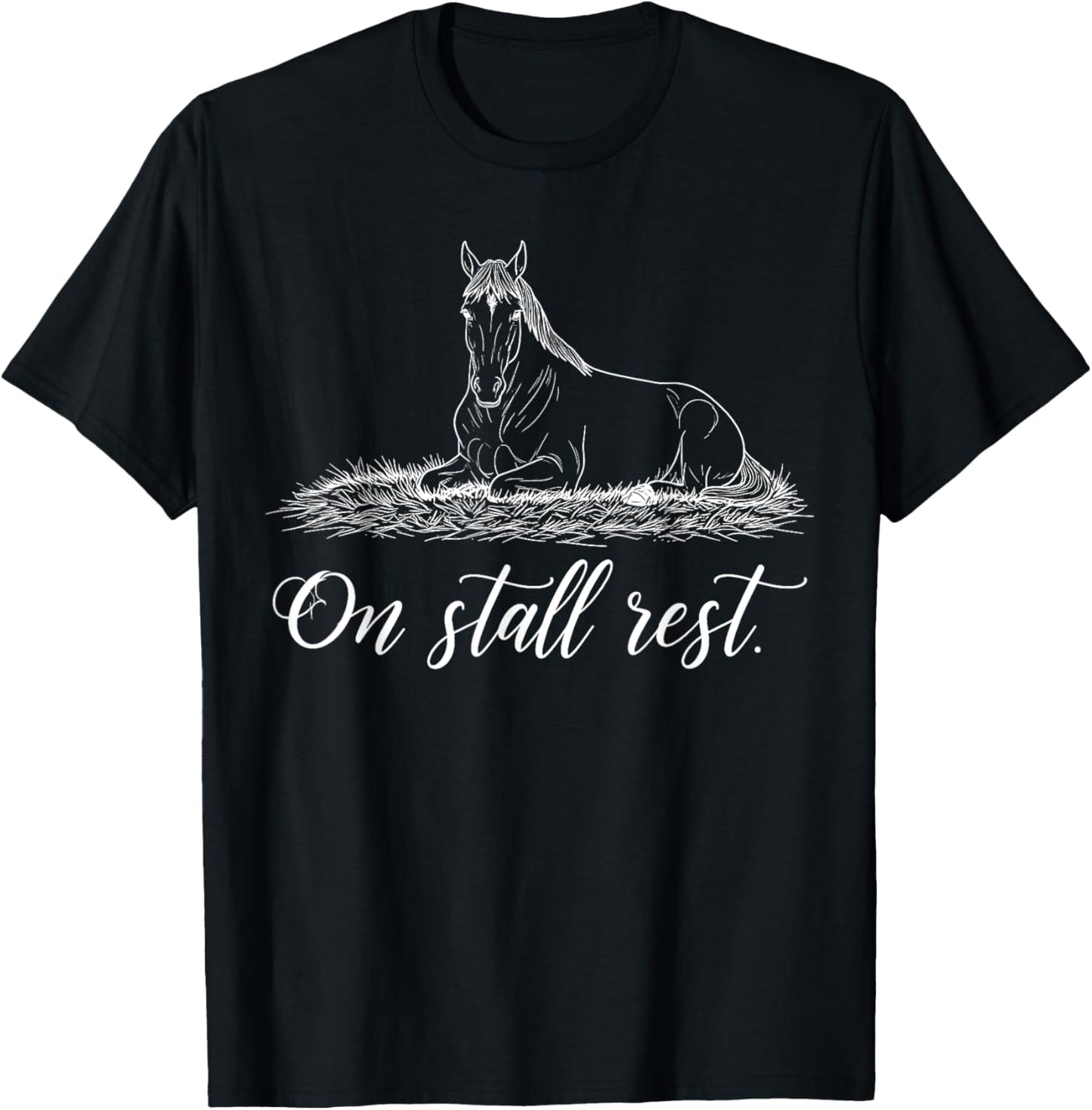 On Stall Rest Equestrian Horse Riding Rodeo Rider minimalist T-Shirt - T-Shirt | Black