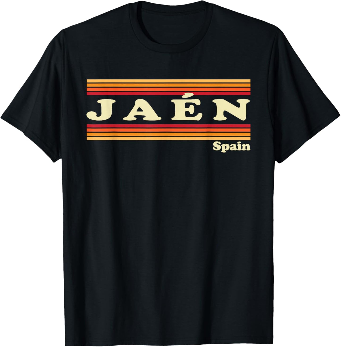 Vintage 80s Jaen Spain Retro Graphic T-Shirt - T-Shirt | Black