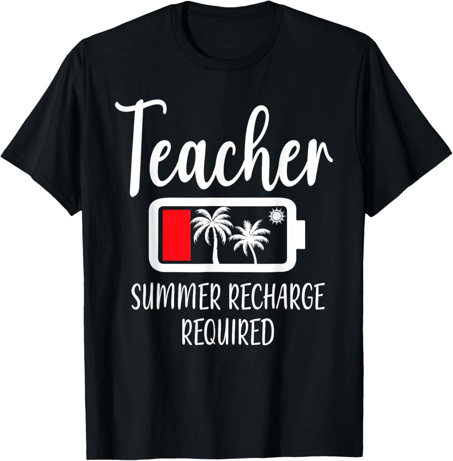 Teacher Summer Recharge Required Last day School Women T-Shirt - T-Shirt | Black