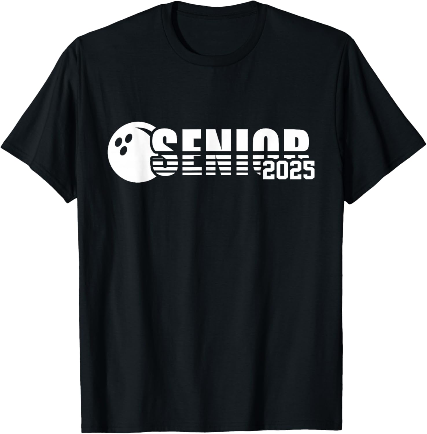 Senior 2025 Bowling Player Class Of 2025 Graduation Seniors T-Shirt - T-Shirt | Black