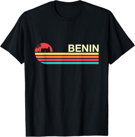 Benin Colorful Vintage Style T-Shirt - T-Shirt | Black