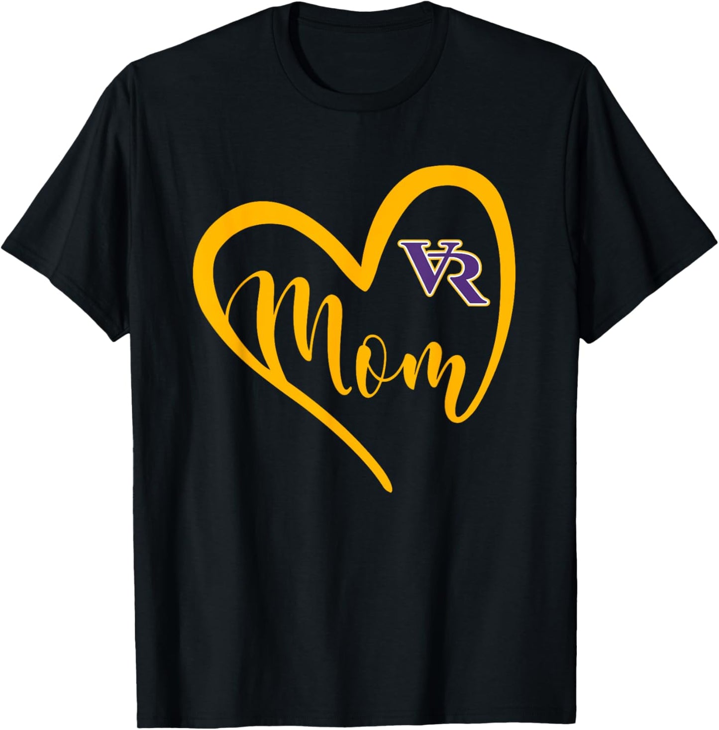 Villa Rica Wildcats Logo Heart Mom HS T-Shirt - T-Shirt | Black