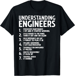 Understanding Engineers Funny Sarcastic Engineering Engineer T-Shirt - T-Shirt | Black