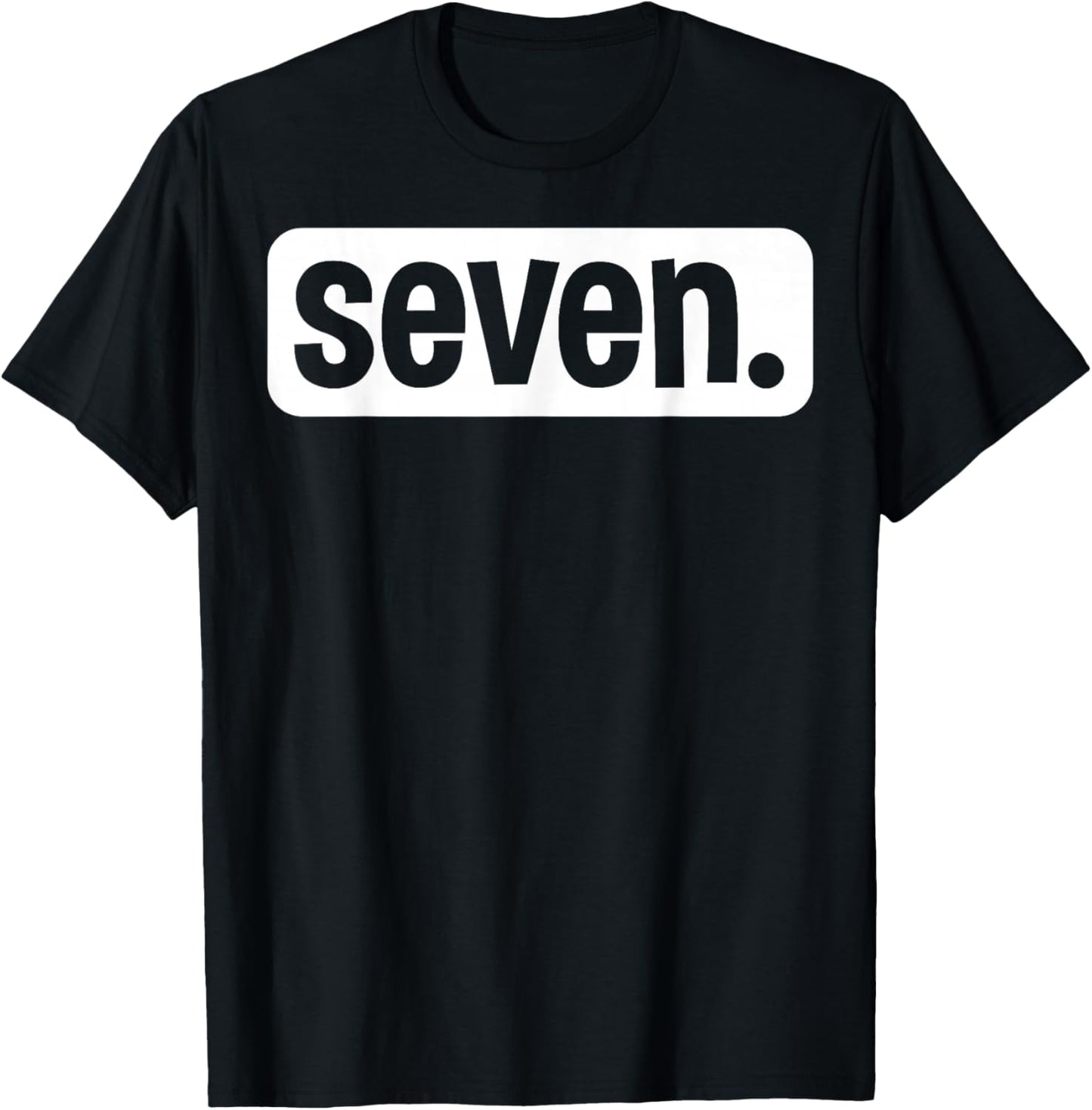 Seven Seventh Birthday 7 Year Old Boy 7th Birthday Girl T-Shirt - T-Shirt | Black
