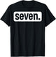 Seven Seventh Birthday 7 Year Old Boy 7th Birthday Girl T-Shirt - T-Shirt | Black