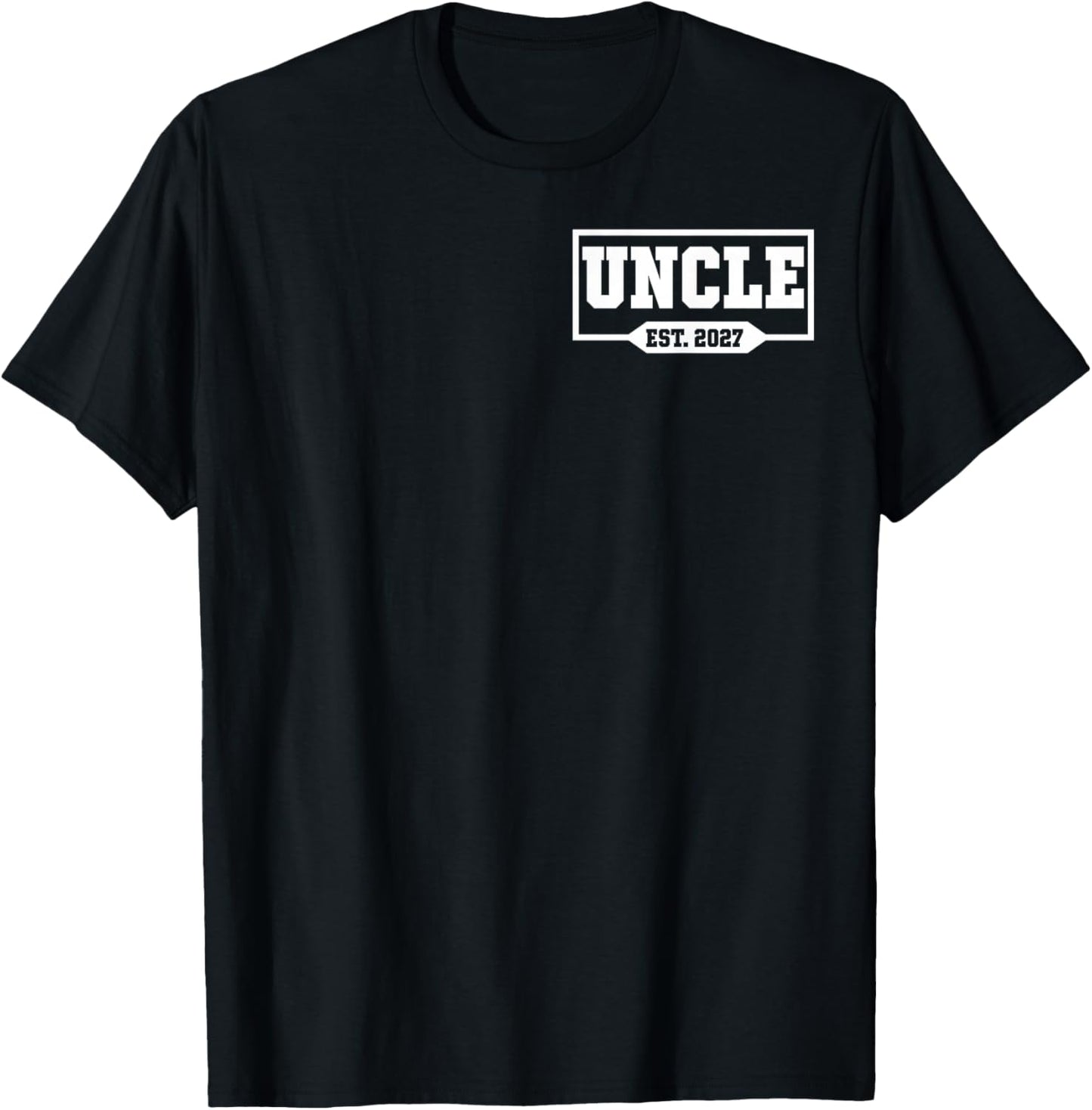 Funny Uncle Est. 2027 Logo Uncle 2027 Loading New Uncle 2027 T-Shirt - T-Shirt | Black