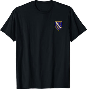 Bosnia and Hercegovina Heritage | Bosna Lily Shield T-Shirt - T-Shirt | Black
