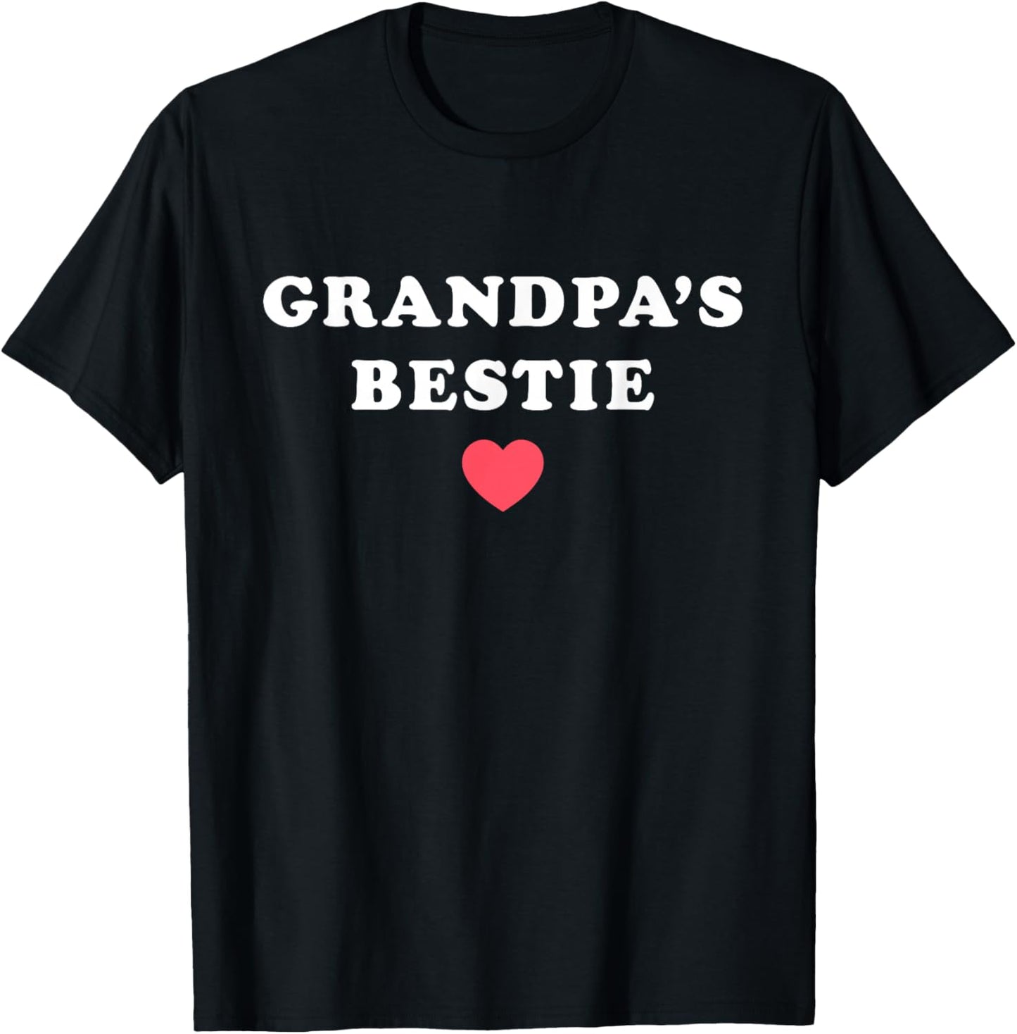 Grandpa's Bestie (with red heart) T-Shirt - T-Shirt | Black