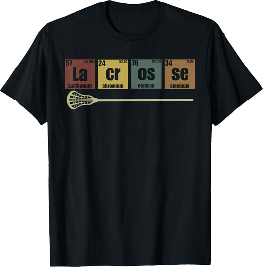 Vintage Periodic Table Lacrosse T-Shirt - T-Shirt | Black