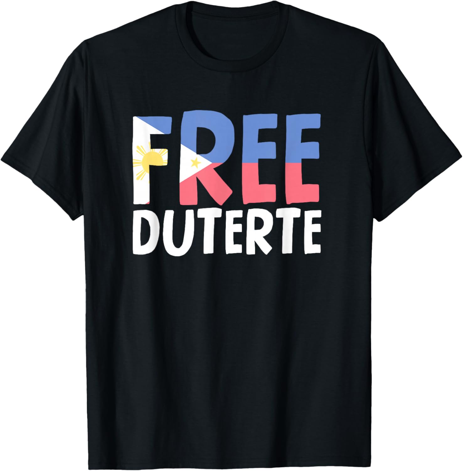 Free Duterte Supporter President Rodrigo Digong Duterte T-Shirt - T-Shirt | Black