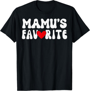 MAMU’S Favorite Funny Grandparent Grandchild Vintage Humor T-Shirt - T-Shirt | Black