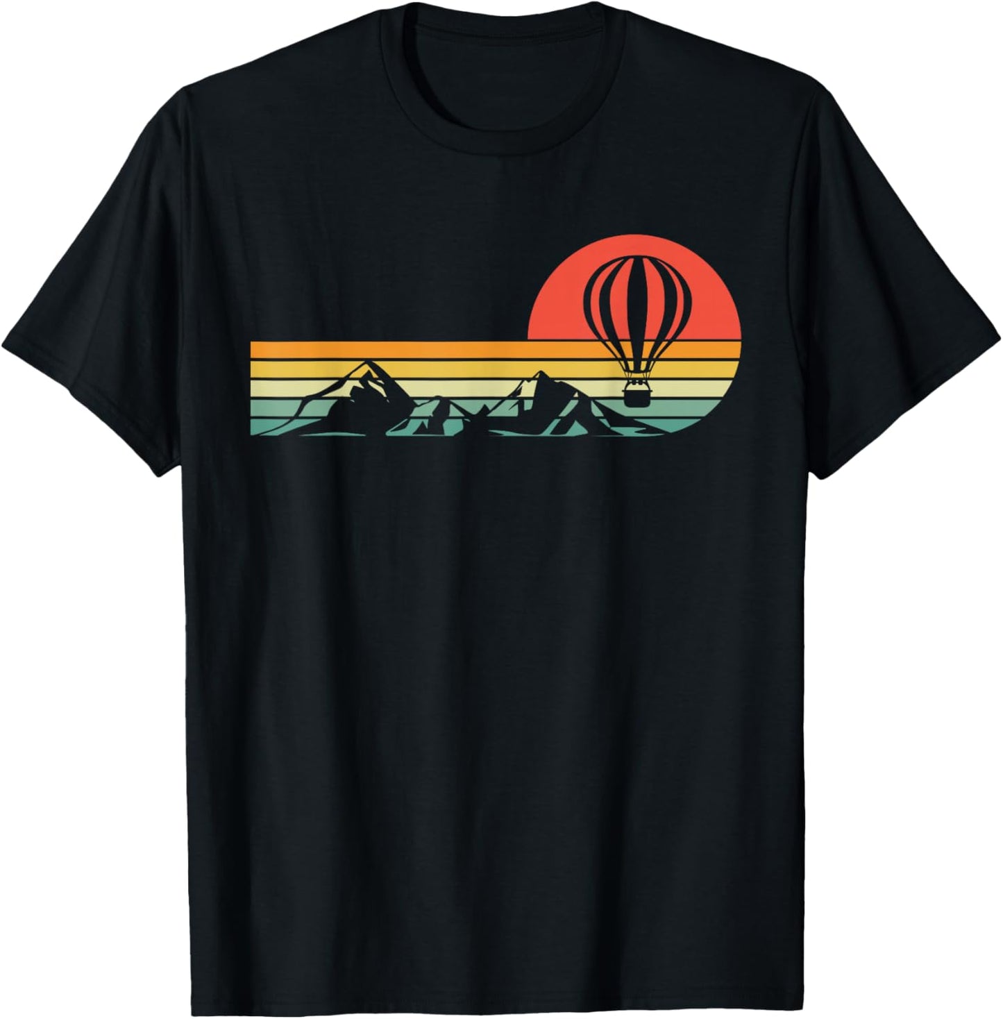 Hot Air Balloon Retro Vintage T-Shirt - T-Shirt | Black