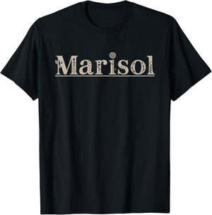 Marisol Name Custom Flower Personalized Botanical Women Kid T-Shirt - T-Shirt | Black