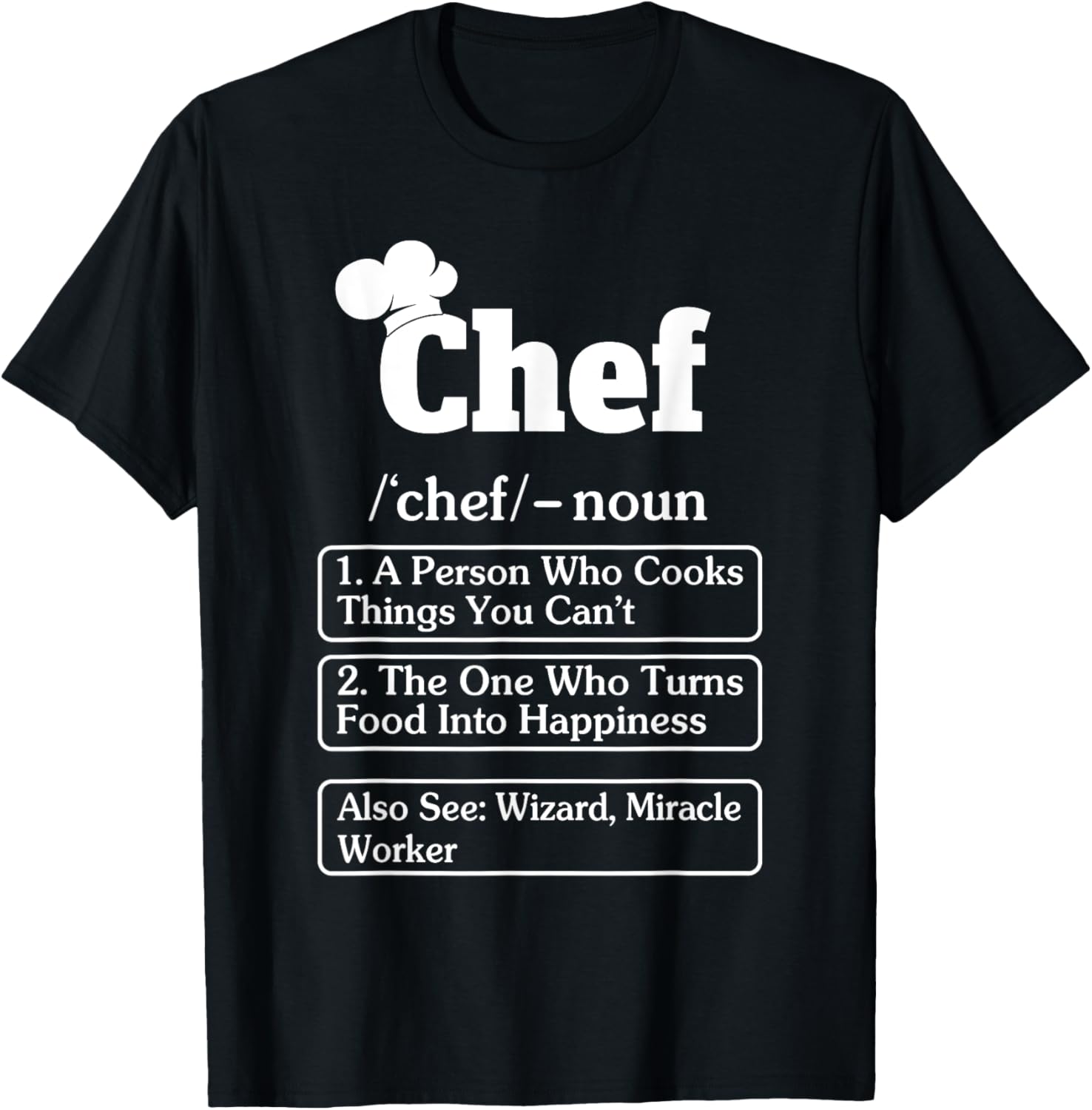 Funny Chef Definition Cooking Kitchen & T-Shirt - T-Shirt | Black