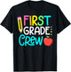 Team 1st Grade Crew Back To School 1st Grade Teacher Kids T-Shirt - T-Shirt | Black