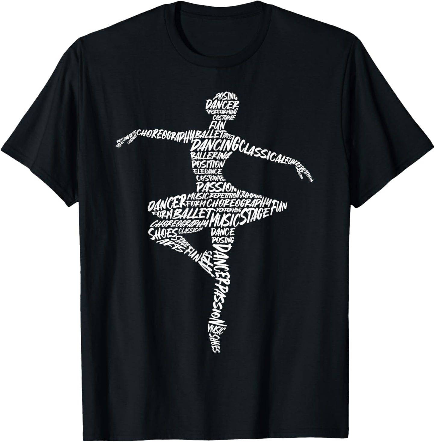 Ballet Ballerinas Typography Women Kids Girls Ballet Dancer T-Shirt - T-Shirt | Black