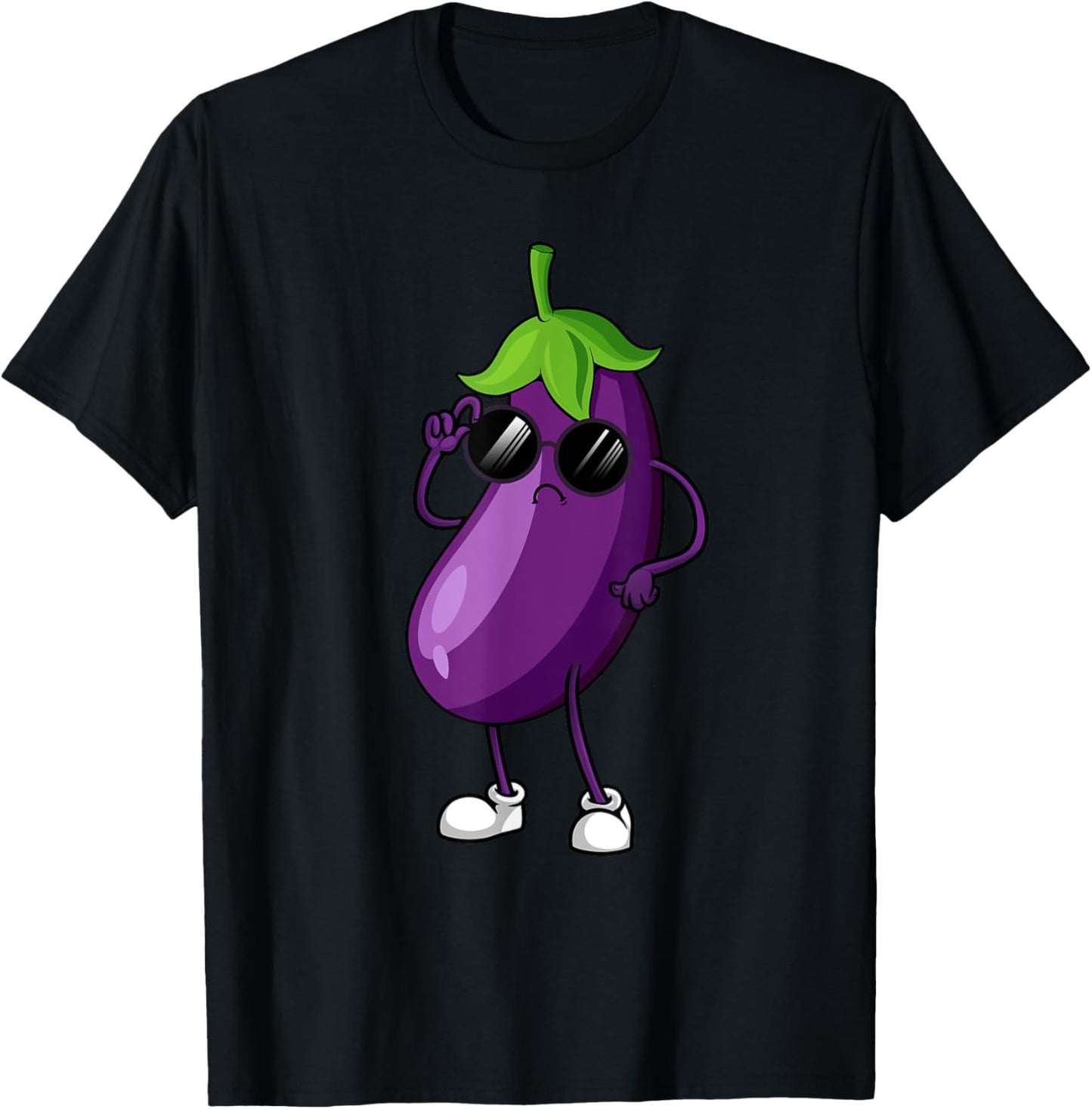 Cool Eggplant Art Women Kid Vegetable Eggplant Lover T-Shirt - T-Shirt | Black