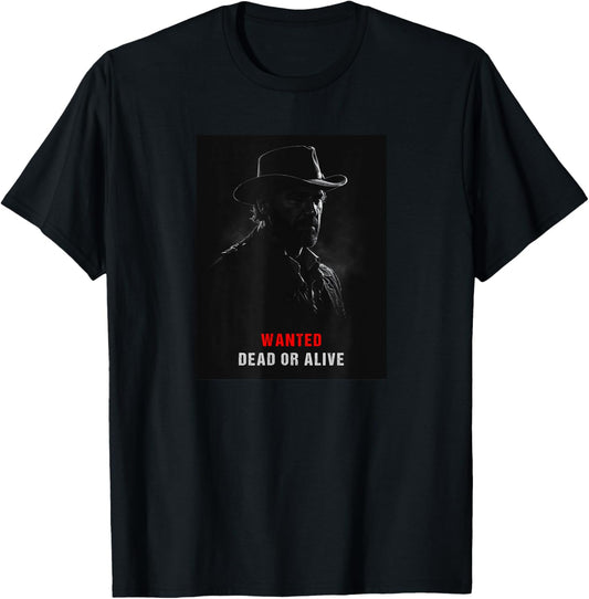 Old West Gunslinger Wanted Dead or Alive RDR Outlaw T-Shirt - T-Shirt | Black