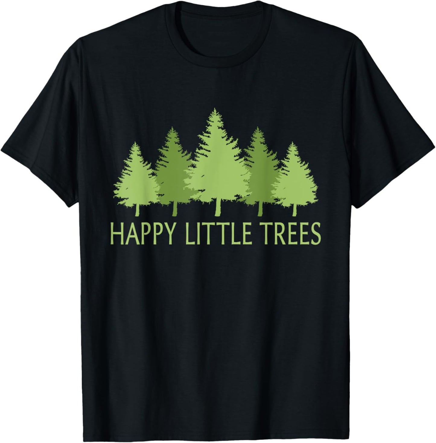 Happy Little Vintage Adorable Forest Funny Outfits Trees T-Shirt - T-Shirt | Black