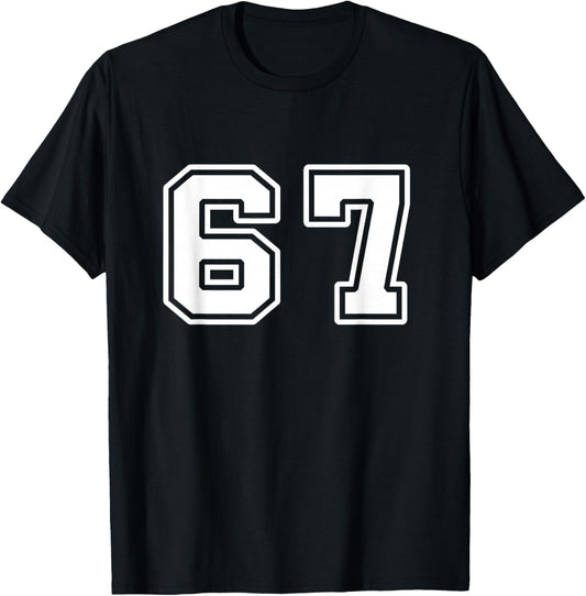 67 Gen Alpha Six Seven Italian 6 7 Brainrot Player Meme T-Shirt - T-Shirt | Black