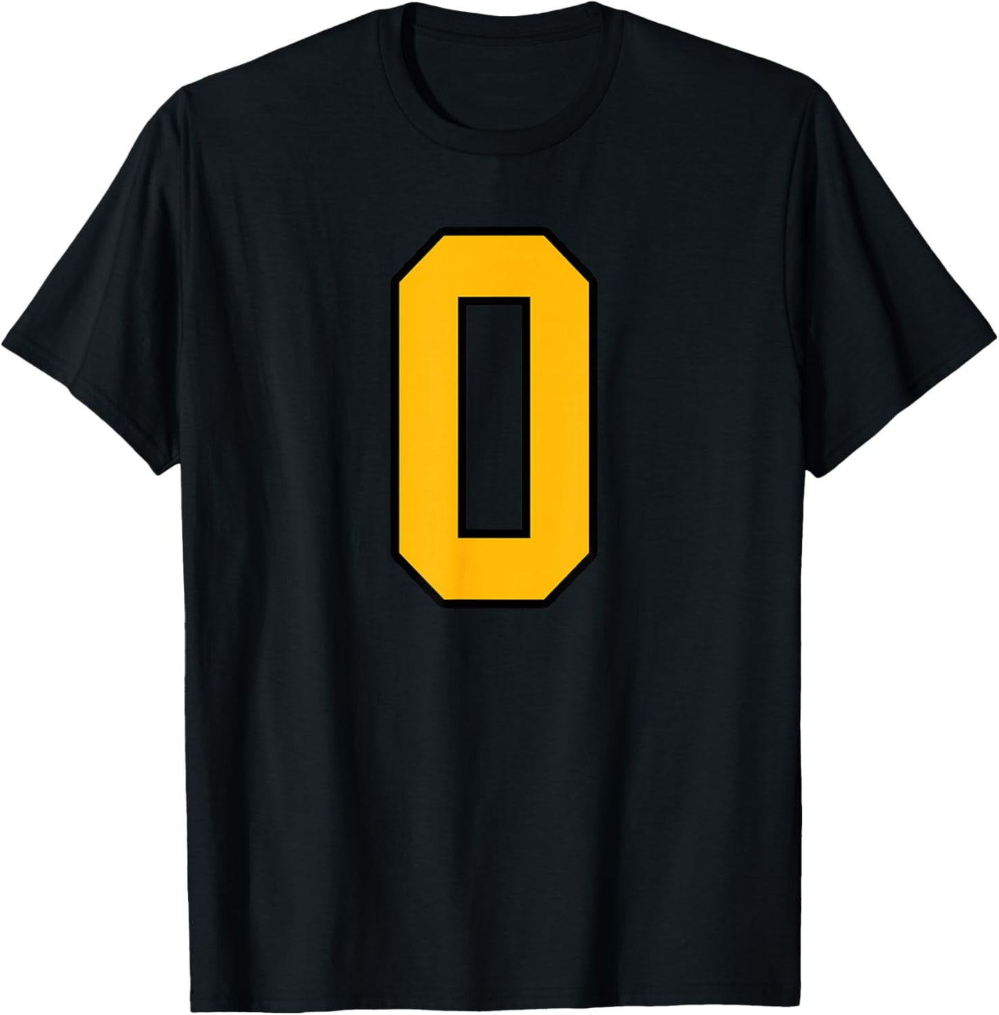 Gold and Black Sports Number 0 Jersey Uniform Player T-Shirt - T-Shirt | Black