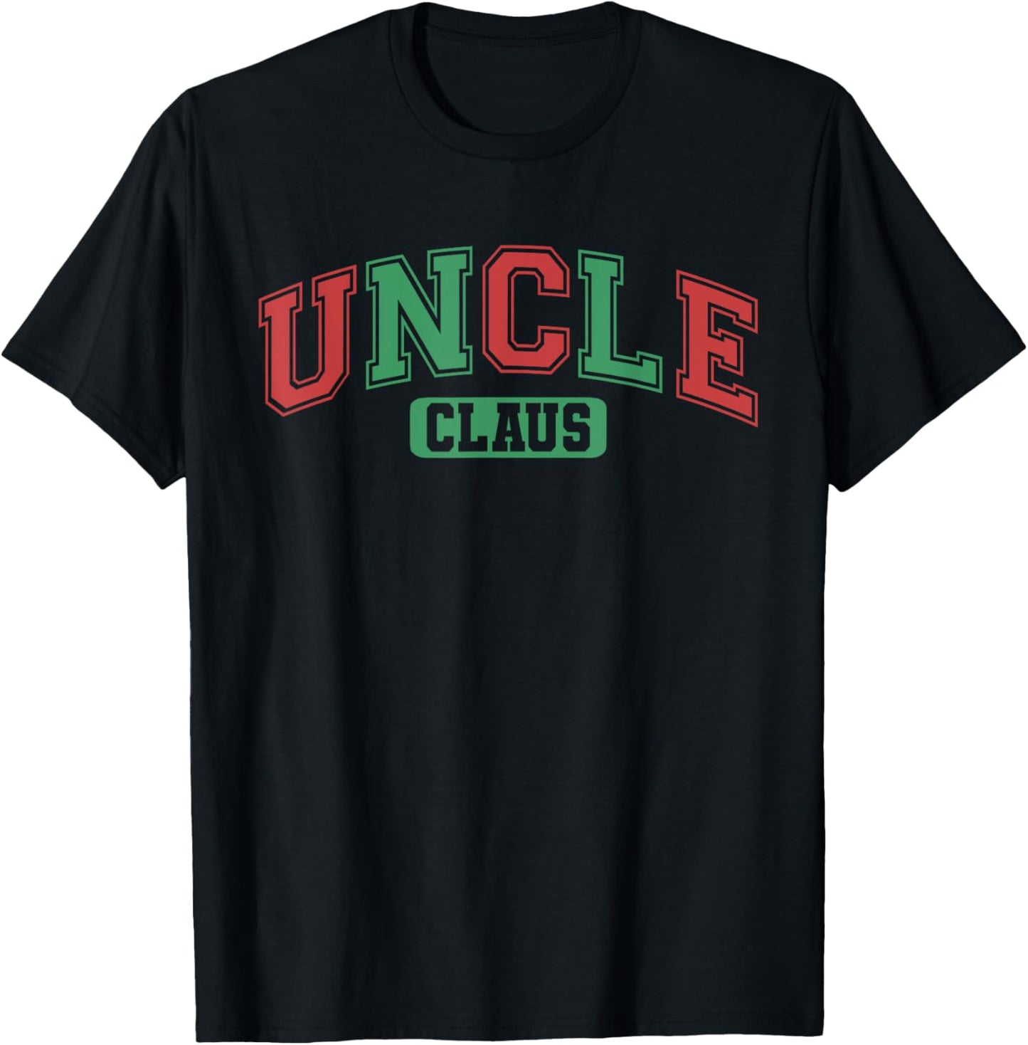 Uncle Claus Xmas Santa Hat Matching Family Christmas Pajamas T-Shirt - T-Shirt | Black