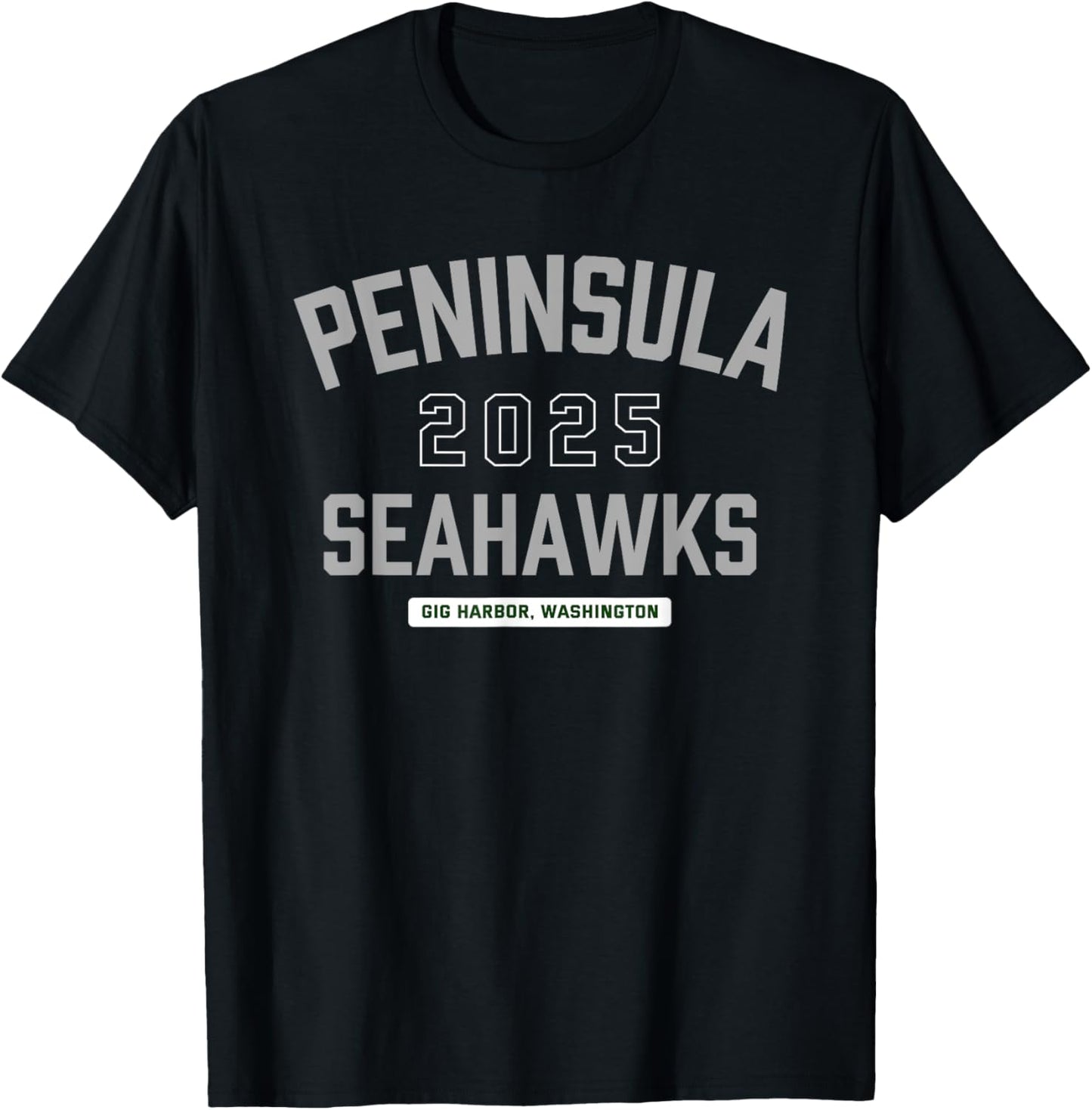 Peninsula Seahawks Gig Harbor, Washington 2025 T-Shirt - T-Shirt | Black