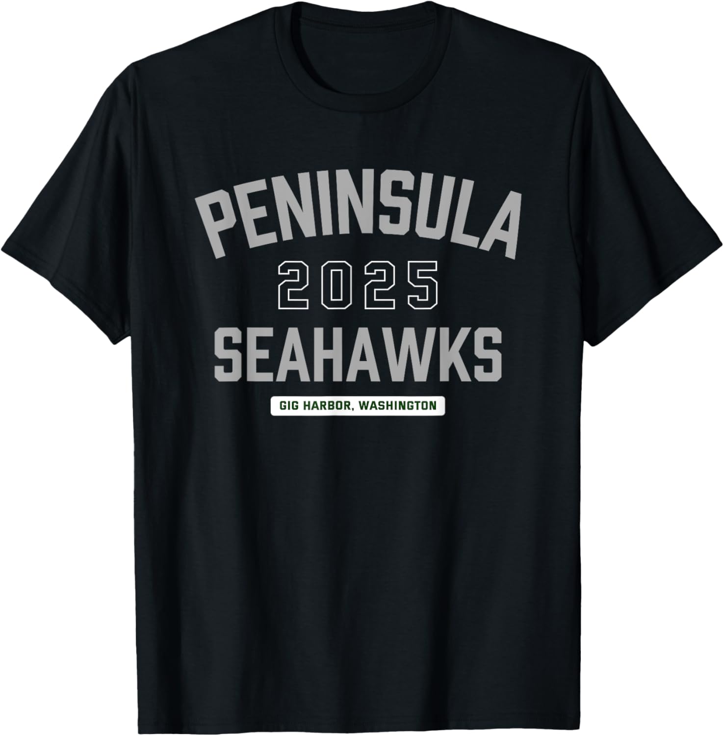 Peninsula Seahawks Gig Harbor, Washington 2025 T-Shirt - T-Shirt | Black