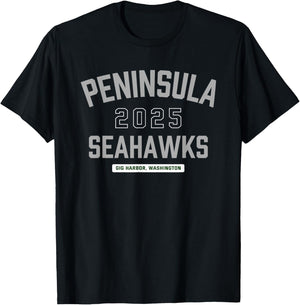 Peninsula Seahawks Gig Harbor, Washington 2025 T-Shirt - T-Shirt | Black