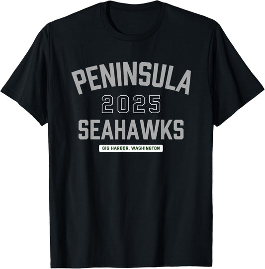 Peninsula Seahawks Gig Harbor, Washington 2025 T-Shirt - T-Shirt | Black